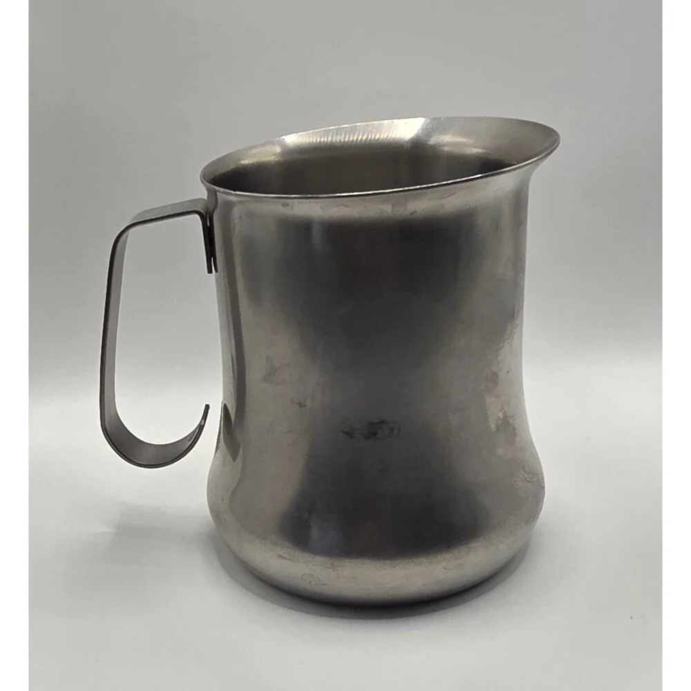 VTG VEV Vigano Inox 18/10 Stainless Steel Milk Frothing Pitcher Italy Mod Dep
